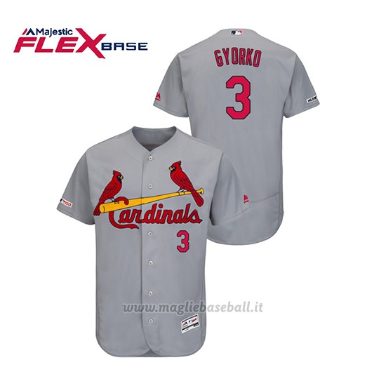 Maglia Baseball Uomo St. Louis Cardinals Jedd Gyorko 150th Aniversario Patch Autentico Flex Base Grigio